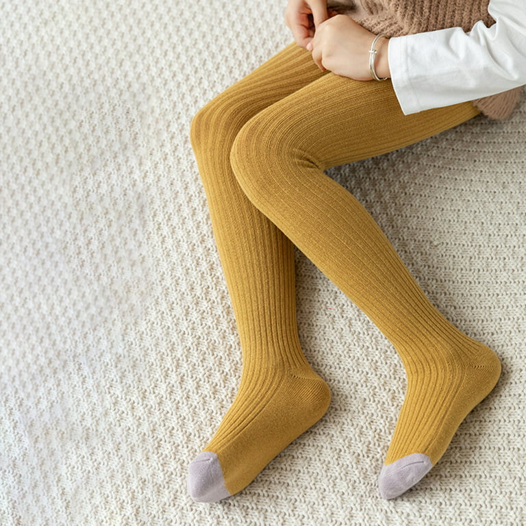 Girls Pantyhose Solid Color All Match Autumn Winter Korean Style Knitted  Tights Socks for Daily Wear 
