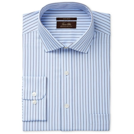 Stripe Non Iron Shirt - Tasso Elba Mens 17 Non-Iron Texture Stripe Dress Shirt