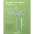 thumbnail image 6 of Retractable Outdoor Umbrella Drying Rack-Height Adjustable,164 ft Long Clothesline Holds 5 Laundry Loads,Silver & Green., 6 of 7