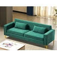 thumbnail image 4 of US Pride Furniture Aesthetic Velvet Sofas for Living Room 3 Seater Couch with Classic Modern Appeal and Luxurious Soft Comfort Easy to Maintain 85.8Wx30.7Dx31.5H Green, 4 of 4