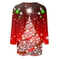 thumbnail image 5 of YanHoo Christmas 3/4 Sleeve Tops for Women Funny Xmas Wine Glass Graphic Tee Shirts 3/4 Length Crewneck T-shirts Plus Size Casual 3/4 Sleeve Shirts Womens Tops 3/4 Sleeve2024 Fall Outfits, 5 of 5