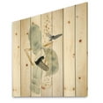 thumbnail image 2 of Designart 'Abstract Golden Mountain With Bird and Moon' Modern Print on Natural Pine Wood, 2 of 5