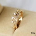 thumbnail image 3 of Fashion Crown Ring: Elegant Copper Ring, Electroplated Gold Finish, Simple Style for Women, 3 of 3