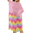 thumbnail image 4 of HELLHERO Colorful Pattern Long Kimono Swimsuit Cover Up High Quality Fabrics Half Sleeve Free Size Bathing Suit Cover Up for Women, 4 of 6