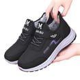 thumbnail image 5 of IEMIEMIEM Women's Winter Fur Lined Arch Support Sneakers Fashion mesh Upper Comfortable Warm Non-Slip Lightweight Hook & Loop Platform Walking Sport Shoes 7.5 wide, 5 of 5