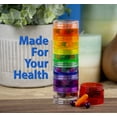 thumbnail image 3 of GMS 7 Day Round Stackable Tritan Plastic Pill Case with Two Lids and Seven Adhesive Labels (Extra Small - Rainbow), 3 of 5