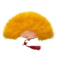 thumbnail image 2 of Hand Fan Colorful Fluff Feather Fan Wedding Folding Dance Fans Party Catwalk Props, 2 of 6