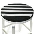 thumbnail image 3 of Bingfone14 Inch Padded Round Bar Stool Cover Cushion With Elastic Fabric Round Chair Seat - Black And White Stripes, 3 of 7