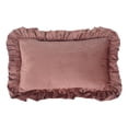 thumbnail image 2 of Jompy Velvet Ruffle Pillow Case with Envelope Closure Wrinkle Resistant Decorative Pillow Cover for Bedroom or Living Room Elegant Home Accent Decor (1Pc 20"x12"), 2 of 4