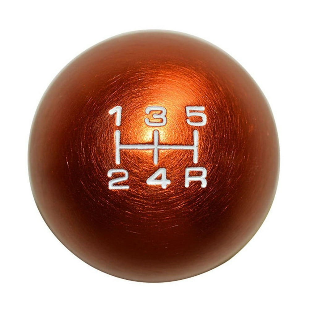 10x1.25mm Thread 5 speed ROUND Ball Shift Knob in ORANGE Billet