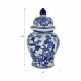 thumbnail image 4 of Chinoiserie Ceramic Jar Vase with Lid for Living Room and Home Decor - Decorative Flower Vase for Bedroom or Office Decor - House Accent for Table Styling and Entryway Display - 11", Blue & White, 4 of 17