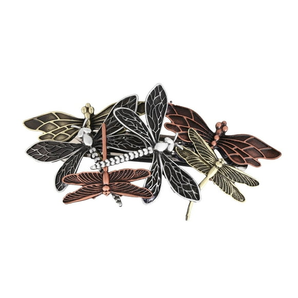 Pasadores para el cabello Pinza para el cabello Metal Francés Broche Estilo retro Decoración Horquilla Primavera Libélula 10.1x5.2cm