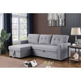 thumbnail image 2 of Pemberly Row Contemporary Fabric Reversible Sleeper Sectional Sofa in Light Gray, 2 of 14
