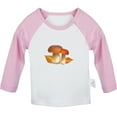thumbnail image 1 of Nature Pattern Mushroom T shirt For Baby, Newborn Babies T-shirts, Infant Tops, 0-24M Kids Graphic Tees Clothing (Long Pink Raglan T-shirt, 0-6 Months), 1 of 4