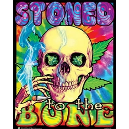 Stoned To The Bone Non-Flocked Mini Black Light Poster 16 x