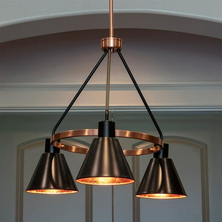 

Decor Therapy Carly 3 Light Chandelier Made of Metal Antique Brass