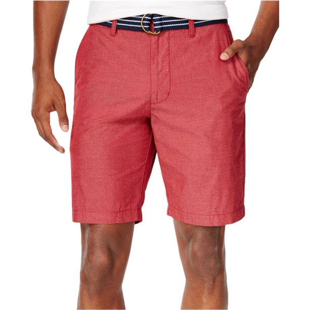 American Rag Mens Micro Stripe Casual Chino Shorts, Rojo, 34 American Rag chino