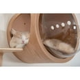 thumbnail image 3 of MYZOO Spaceship Gamma Modern Cat Bed Wall Shelf Open Left, Walnut, 3 of 10