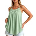 thumbnail image 3 of ThreadVibe Women's Basic Scoop Neck Tank Tops With Built in Bras Casual Summer Tank Tops,Pleated Front Loose‑Fit Flowy Summer Sleeveless Shirts, 3 of 6