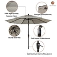 thumbnail image 2 of Mondawe 10 Ft 3 Tier Patio Umbrella, Outdoor Umbrella Double Vented, Market Table Tilt Umbrella with Crank, Outdoor Aluminum Umbrella for Market, 2 of 9