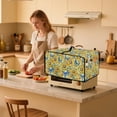 thumbnail image 3 of Renewold Toaster Oven Protection Case with Accessory Pockets Dustproof Microwave Oven Air Fryer Protector Polyester Small Appliance Cover, 22.5 x 18.5 x 13 Inches, Butterfly Sunflower, 3 of 7