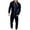 Navy, variant on BXINGOHAI Men's Hooded Jumpsuit Zip Up One Pieces Pajamas Pullover Playsuit Jogger Sweatsuit Long Sleeve Overall Romper With Pocket Navy,XXL