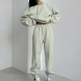 thumbnail image 2 of Oksale Sweatsuits Set Women 2 PC Loose Crewneck Pullover Sweatshirts Baggy Cozy Solid Color Sweatpants Athletic Joggers Outfits Gray M, 2 of 9