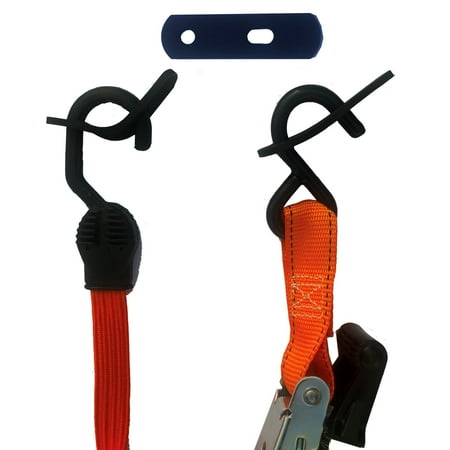

Keyfit Tools Hook Stay for Cam Buckle Tie Downs Ratchet Straps & Bungee Cord Hooks Keeps Hooks in Place with No Tension 4 Pack Does NOT Include Tie Down Straps