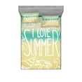 thumbnail image 2 of Ambesonne Vintage Fitted Sheet & Pillow Sham Set, Sun Words, Twinxl, Turquoise Beige, 2 of 3