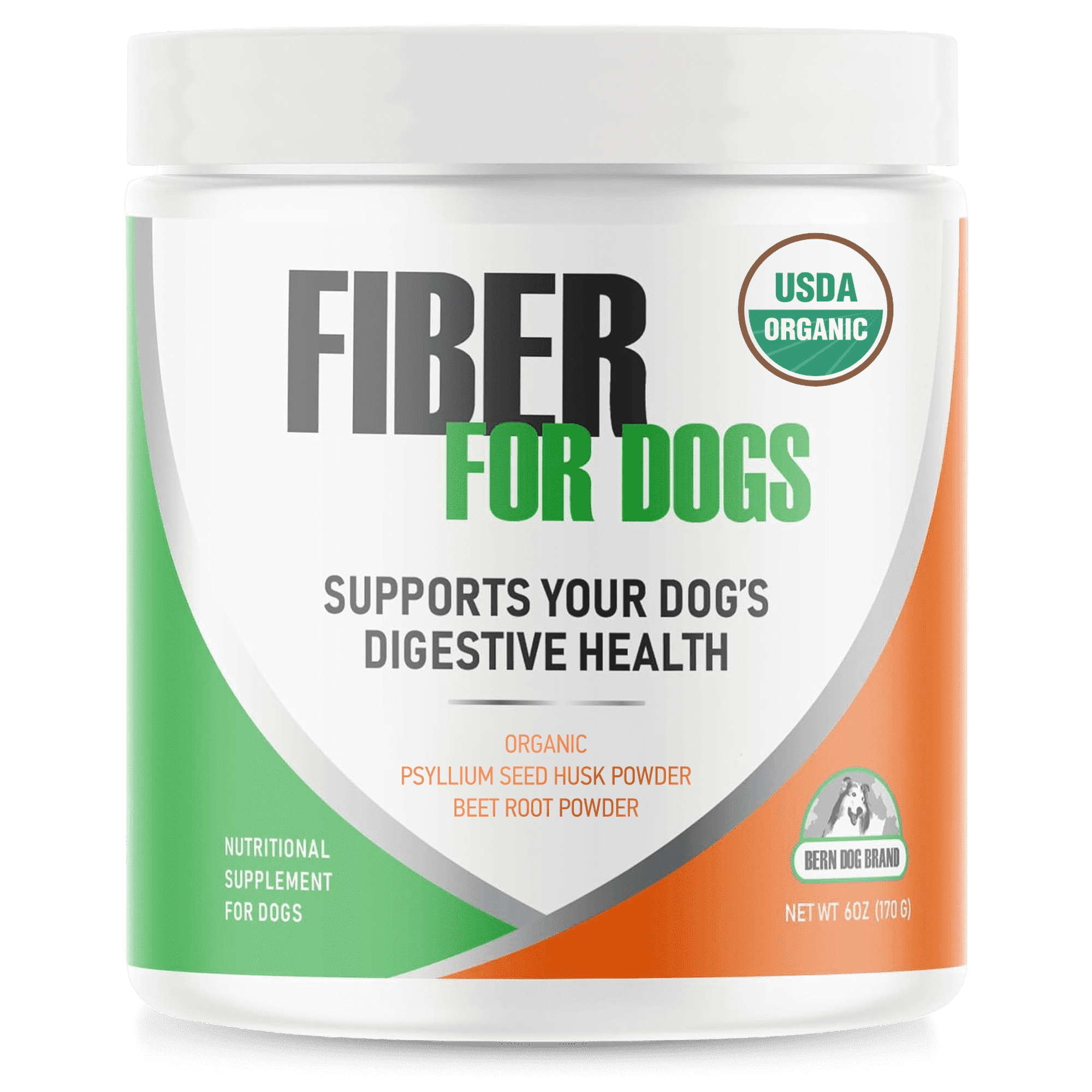 Organic Fiber for Dogs psyllium seed husk powder & dehydrated beet root powder aids a number of intestinal disorders in dogs including diarrhea, constipation & anal gland issues.