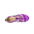 thumbnail image 5 of BLISSFUL STEP Women's Shoes Strappy Roman Block Heel Sandals Purple 9, 5 of 8