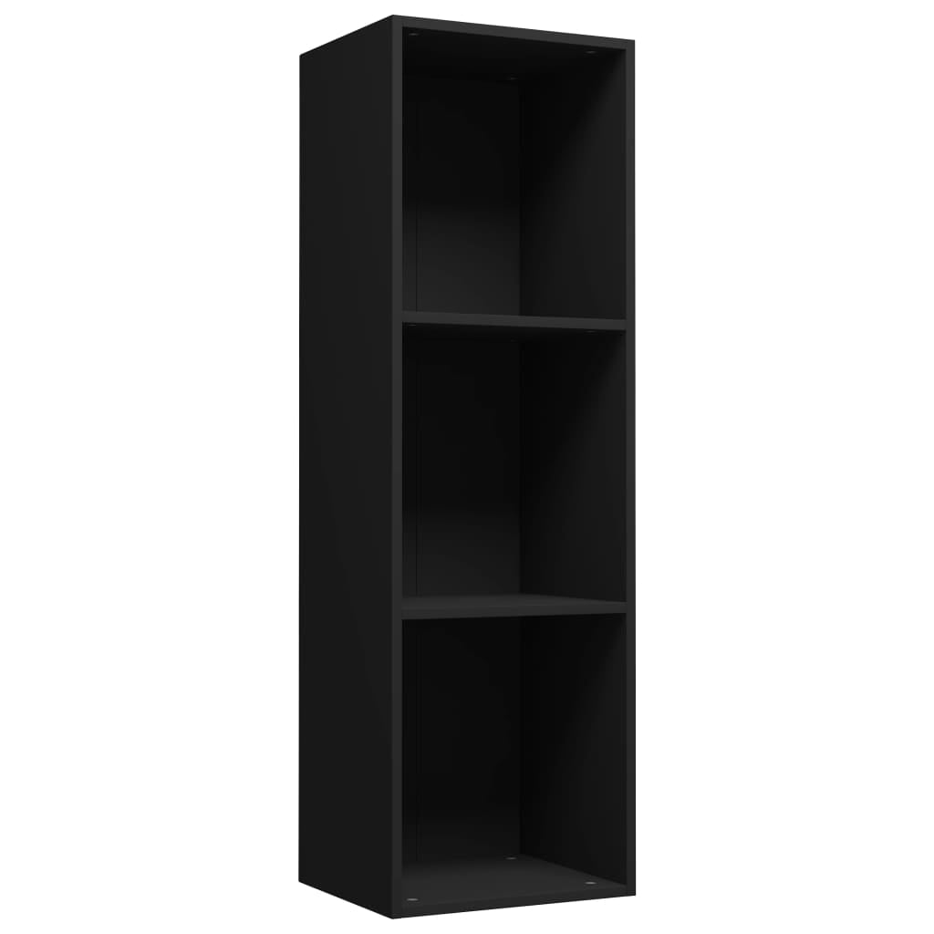 Kepooman 14" Modern 3-Tier Vertical Storage Bookcase for Office Living Room Bedroom, Black