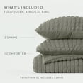 thumbnail image 2 of Noble Linens 3 Piece Seersucker Textured All Season Down-Alternative Comforter Set, Willow, Twin/TwinXL, 2 of 15