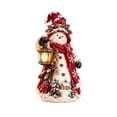 thumbnail image 7 of Christmas Snowman Figurine, Holiday Tabletop Centerpiece Decor, Winter Rustic Statue with Lit Lantern and Mini House Scene for Mantel and Shelf, 7 of 7
