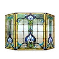 thumbnail image 2 of CHLOE Lighting Tiffany-glass Black 3pcs Folding Victorian Fireplace Screen 44" Wide, 2 of 2