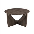 thumbnail image 2 of Walker Edison Table Basse Ronde en Bois avec Base Croisée Ouverte, Frêne Cérusé, 2 of 6