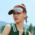 thumbnail image 4 of Kdxio Red And White Bird Couple Print Sun Visor Hat Golf Visor Adjustable Velcro Outdoor Sports Cap for Men Women, 4 of 6