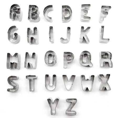

iaksohdu 26Pcs Alphabet Letters Biscuit Cookie Fondant Cake Baking Mold Cutter Mould Tool