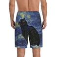 thumbnail image 3 of Kdxio Shambhala Cat Print Mens Sleep Shorts Bottoms Soft Comfy Pajama Wear Pants with Drawstring Pockets, 3 of 7