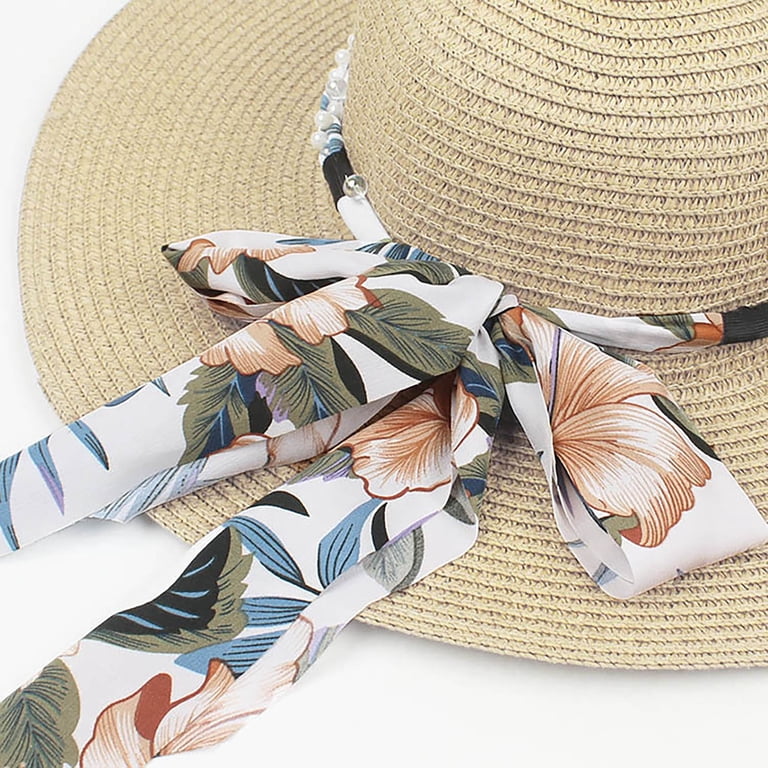 Besolor Sun Hat for Women Floppy Straw Wide Brim Summer Hats  display picture 1