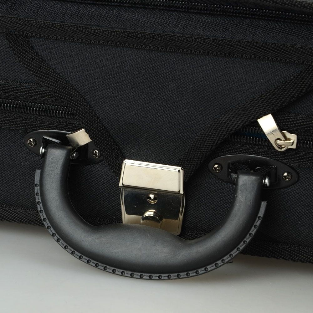 IVV Lockable Rectangle Violin Bag, Black Portable Nylon Storage Case with Soft Lining and Hygrometer, 30.31"L x 10.24"W x 4.72"H