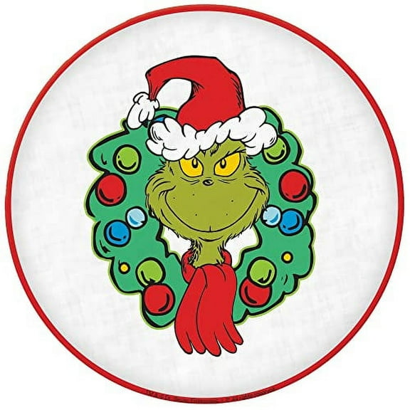 Traditional Grinch Platter - 14" | Multicolor | Round | 1 Pc.