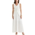 thumbnail image 2 of INSPIRE CHIC Conjunto de 2 Piezas de Vestido Sin Mangas de Verano con Escote en V y Falda Plisada Maxi M Blanca, 2 of 6
