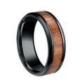thumbnail image 2 of Anneaux Rétro pour Hommes de 8 mm en Titamium et Incrustation de Bois, Bague pour Hommes en Incrustation de Bois, Bague en Acier Inoxydable, Bague Alliance, Accessoires pour la Main, 2 of 9