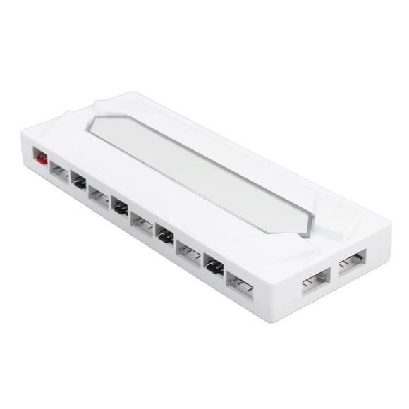 ARGB Splitter PWM Fan Hub, 10 Ports PWM Fan Hub with Controller Splitter 1 to 10 Serial ATA Power Port 5V 3Pin Magnetic Base PC Case Fan Splitter ARGB Controller PC Fans Hub for