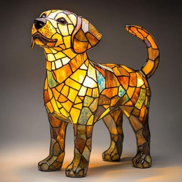 Xihbxyly Lámpara de Noche con Diseño de Perro, Diseño Francés, Razas de Perros de Resina, Lámpara de Mesa Led, Decoración para Amantes de Los Perros, Idea de Regalo para Fiestas, Pieza Decorativa Div