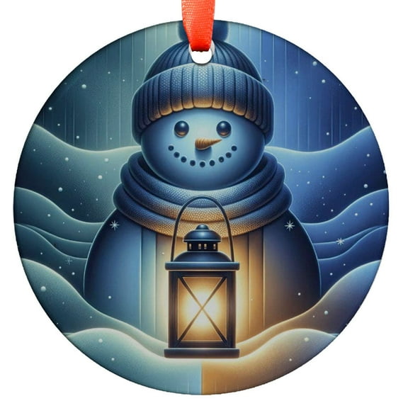 Cute Snowman Ornament for Christmas, Winter Holiday Decor, Festive Snowman with Lantern Decoration, Unique Seasonal Gift Idea, Holiday Keepsake, Xmas Tree Hanging Decoration, Seaso