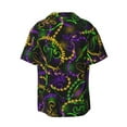thumbnail image 2 of Sigee Neon Mardi Gras Print Men's Shirts Casual Button Down Short Sleeve Summer Beach Shirt Hawaiian Vacation Shirts Tee Shirt-Small, 2 of 7