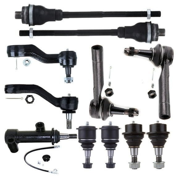 SCITOO 11pcs Suspension Kit 2 Front Lower 2 Upper Ball Joint 2 Inner 2 Outer Tie Rod End 1 Pitman 1 Idler Arm 1 Bracket Assembly fit 2002-2006 for Cadillac Escalade Avalanche Express Silverado for GMC