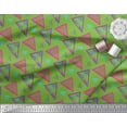 thumbnail image 2 of Soimoi Green Rayon Fabric Triangle Geometric Decor Fabric Printed Yard 56 Inch Wide, 2 of 3